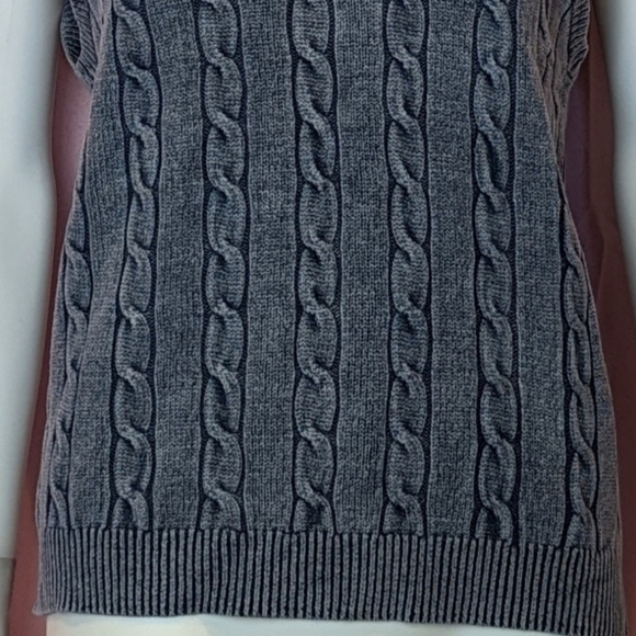 Aeropostale Blue Cable Knit V Neck Sweater Vest size Small - Picture 3 of 7